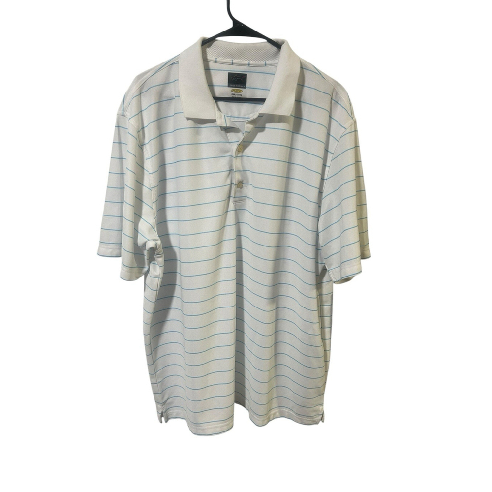 Greg Norman Size 3X Play Dry Blue White‎ Striped Golf Polo